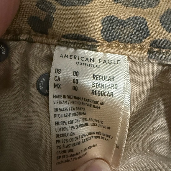 American Eagle Outfitters Leopard Print Stovepipe Stretch Ankle Jeans - Picture 5 of 6